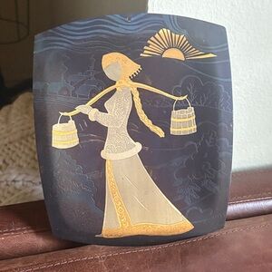 Vintage Decorative Wall Art with Gold Accents